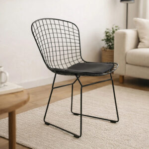 Silla Bertoia Interior Exterior Jardin Cocina Comedor Patio Negro